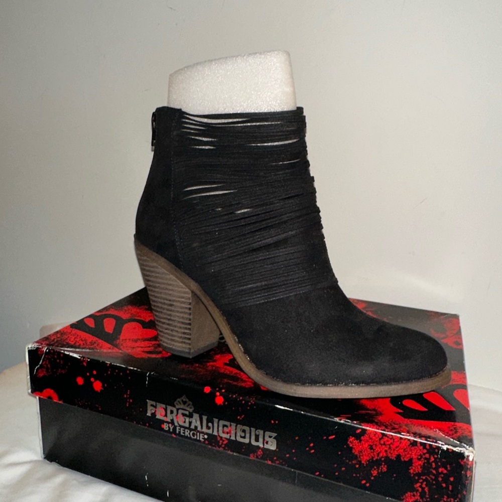 Fergalicious Black Ankle Booties with Wrap Detail